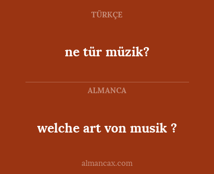ne tür müzik? - welche art von musik ?