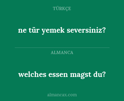 welches essen magst du? - ne tür yemek seversiniz?