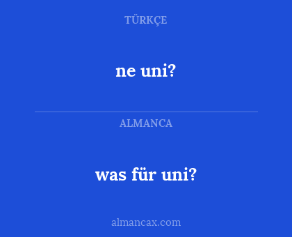 was für uni? - ne uni?