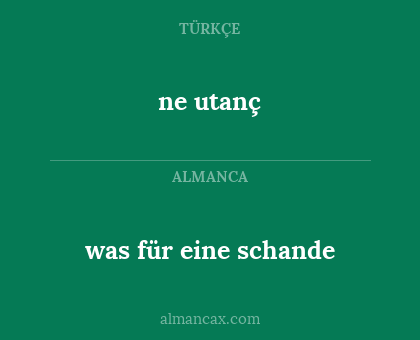 ne utanç - was für eine schande