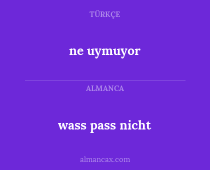ne uymuyor - wass pass nicht