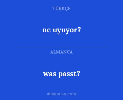 was passt? - ne uyuyor?