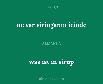was ist in sirup - ne var siringanin icinde