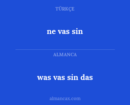 ne vas sin - was vas sin das