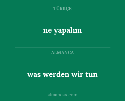 ne yapalım - was werden wir tun