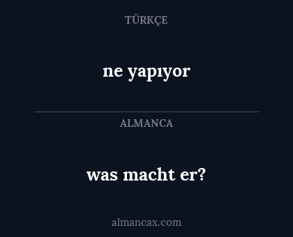 ne yapıyor - was macht er?