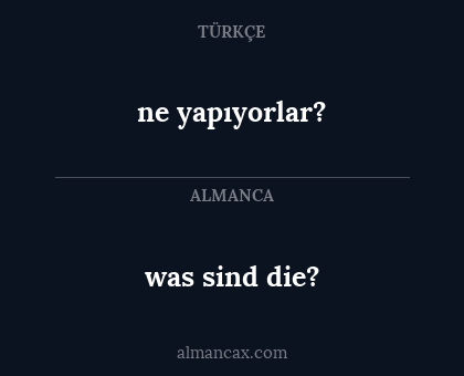 ne yapıyorlar? - was sind die?