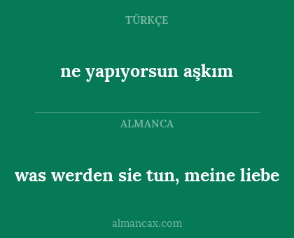 ne yapıyorsun aşkım - was werden sie tun, meine liebe