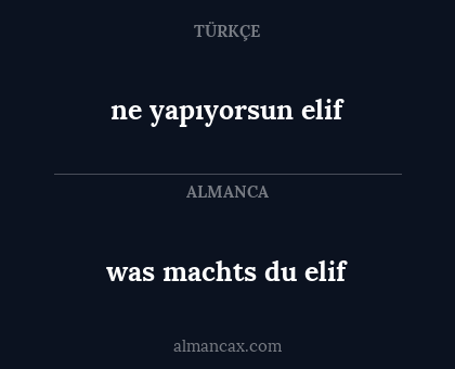 ne yapıyorsun elif - was machts du elif