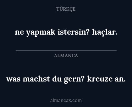 ne yapmak istersin? haçlar. - was machst du gern? kreuze an.
