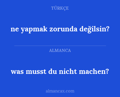 was musst du nicht machen? - ne yapmak zorunda değilsin?
