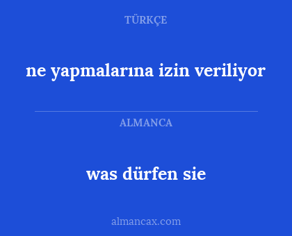 ne yapmalarına izin veriliyor - was dürfen sie
