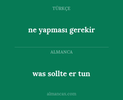 was sollte er tun - ne yapması gerekir