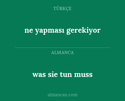 ne yapması gerekiyor - was sie tun muss