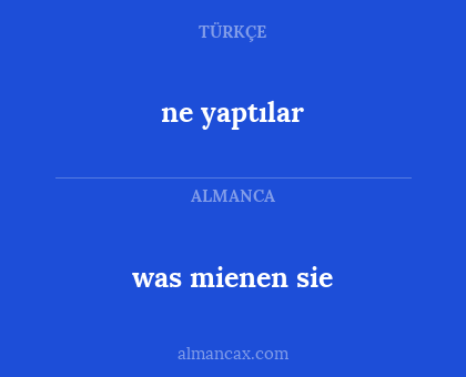 was mienen sie - ne yaptılar