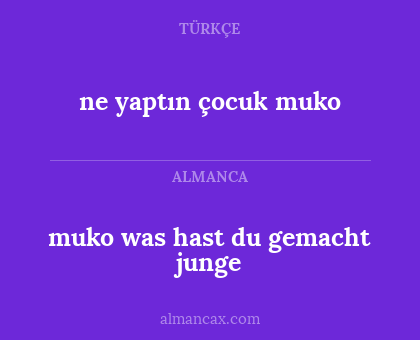 muko was hast du gemacht junge - ne yaptın çocuk muko