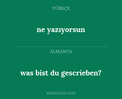 ne yazıyorsun - was bist du gescrieben?