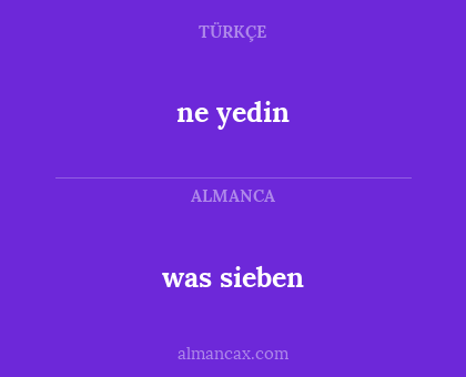 was sieben - ne yedin