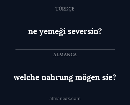 ne yemeği seversin? - welche nahrung mögen sie?