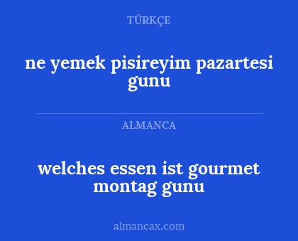 ne yemek pisireyim pazartesi gunu - welches essen ist gourmet montag gunu