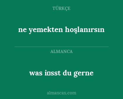 was i̇sst du gerne - ne yemekten hoşlanırsın