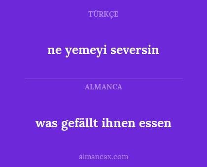 was gefällt ihnen essen - ne yemeyi seversin