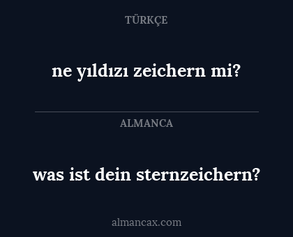 was ist dein sternzeichern? - ne yıldızı zeichern mi?