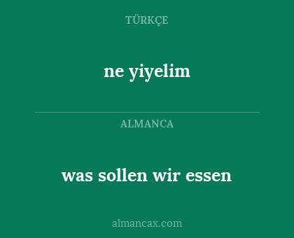 ne yiyelim - was sollen wir essen