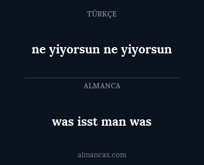was isst man was - ne yiyorsun ne yiyorsun
