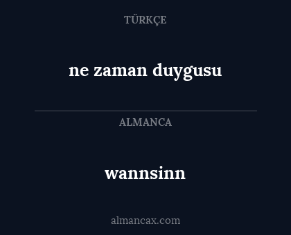wannsinn - ne zaman duygusu