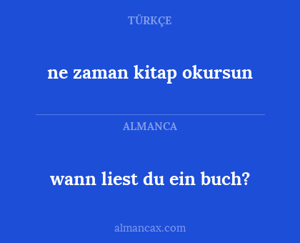 wann liest du ein buch? - ne zaman kitap okursun