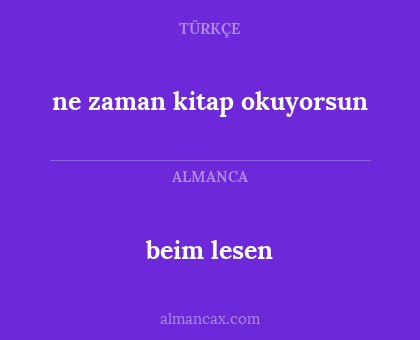 ne zaman kitap okuyorsun - beim lesen