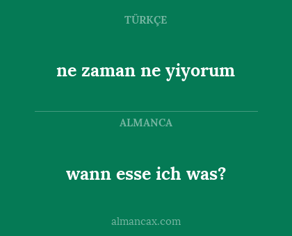 wann esse ich was? - ne zaman ne yiyorum