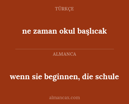 wenn sie beginnen, die schule - ne zaman okul başlıcak
