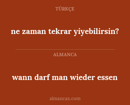ne zaman tekrar yiyebilirsin? - wann darf man wieder essen