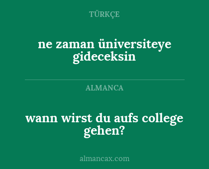 ne zaman üniversiteye gideceksin - wann wirst du aufs college gehen?