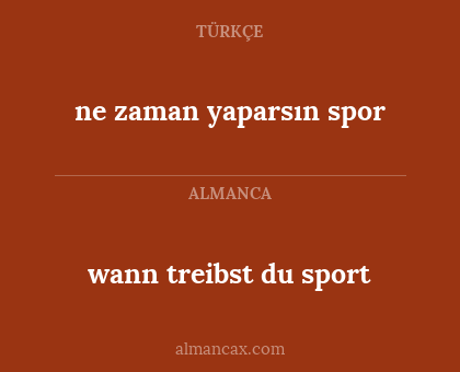 ne zaman yaparsın spor - wann treibst du sport