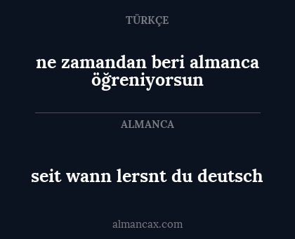 seit wann lersnt du deutsch - ne zamandan beri almanca öğreniyorsun