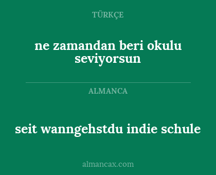 ne zamandan beri okulu seviyorsun - seit wanngehstdu indie schule