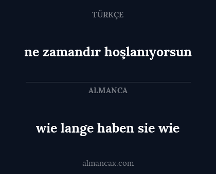 ne zamandır hoşlanıyorsun - wie lange haben sie wie