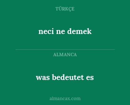 was bedeutet es - neci ne demek