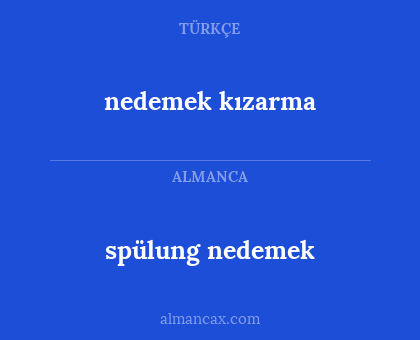 nedemek kızarma - spülung nedemek