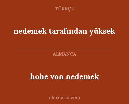 hohe von nedemek - nedemek tarafından yüksek