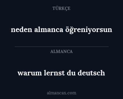warum lernst du deutsch - neden almanca öğreniyorsun