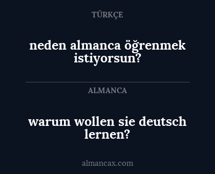 warum wollen sie deutsch lernen? - neden almanca öğrenmek istiyorsun?