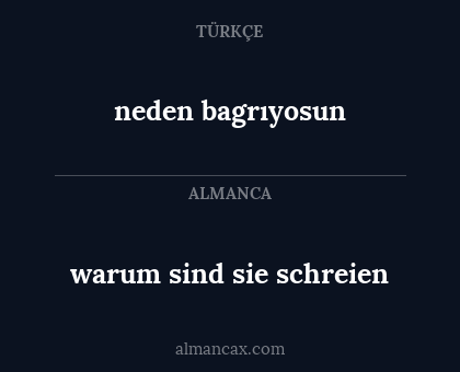 warum sind sie schreien - neden bagrıyosun