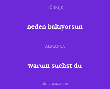 warum suchst du - neden bakıyorsun