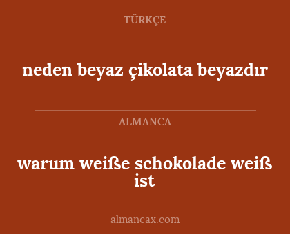 neden beyaz çikolata beyazdır - warum weiße schokolade weiß ist