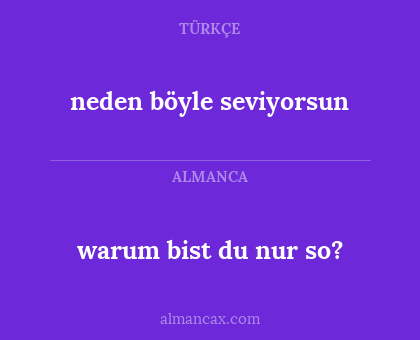 neden böyle seviyorsun - warum bist du nur so?