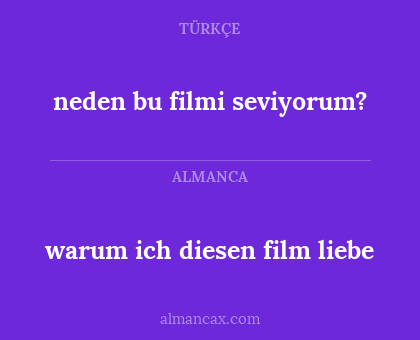 warum ich diesen film liebe - neden bu filmi seviyorum?